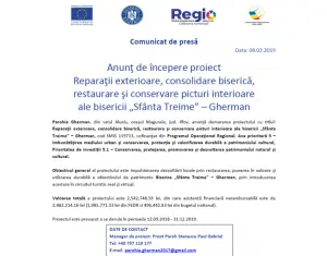Anunţ de începere proiect
