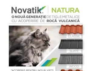 Novatik NATURA – o noua generație de țigle metalice cu acoperire de rocă vulcanică