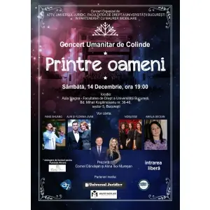 Concert umanitar Printre oameni, sâmbătă 14 decembrie 2019