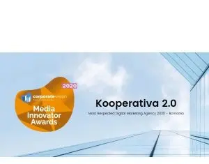 Kooperativa 2.0 primește distincția Most Respected Digital Marketing Agency la Media Innovator Awards 2020