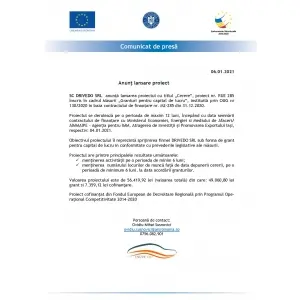 Anunt lansare proiect