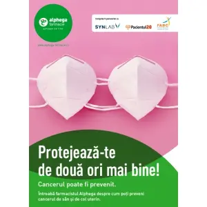 Pandemia nu ține cancerul în loc. Farmaciile Alphega încurajează femeile să se protejeze de două ori mai bine și să meargă la un control preventiv