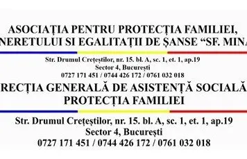 Asociația pentru Protecția Familiei, Tineretului și Egalității de Șanse „Sf. Mina”având Și Direcția Generală de Asistență Socială și Protecția Familiei (ONG), anunță deschiderea înscrierilor pentru ocuparea posturilor de voluntariat în domeniul Social Protecția Familiei Și Egalității De Șanse