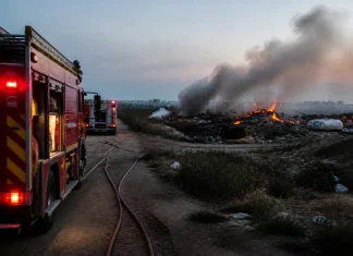 Incendiu de deșeuri în Sintești: fumul se îndreaptă spre sectoarele 4 și 5 Incendiu de deșeuri în Sintești